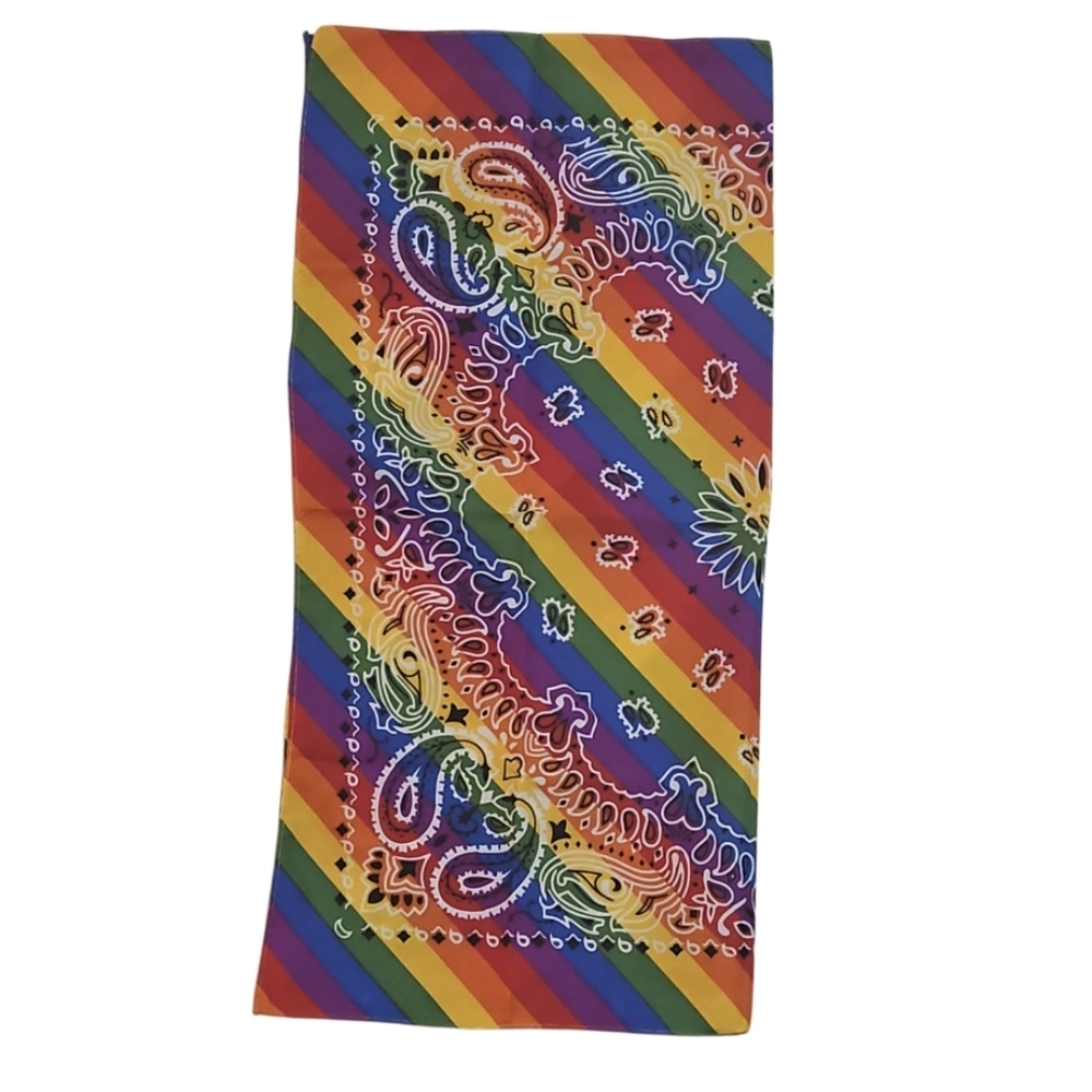 Bandana Hair Accessories Rainbow multicolored LGBTQIA+ Pride Square shaped - Picture 10 of 17